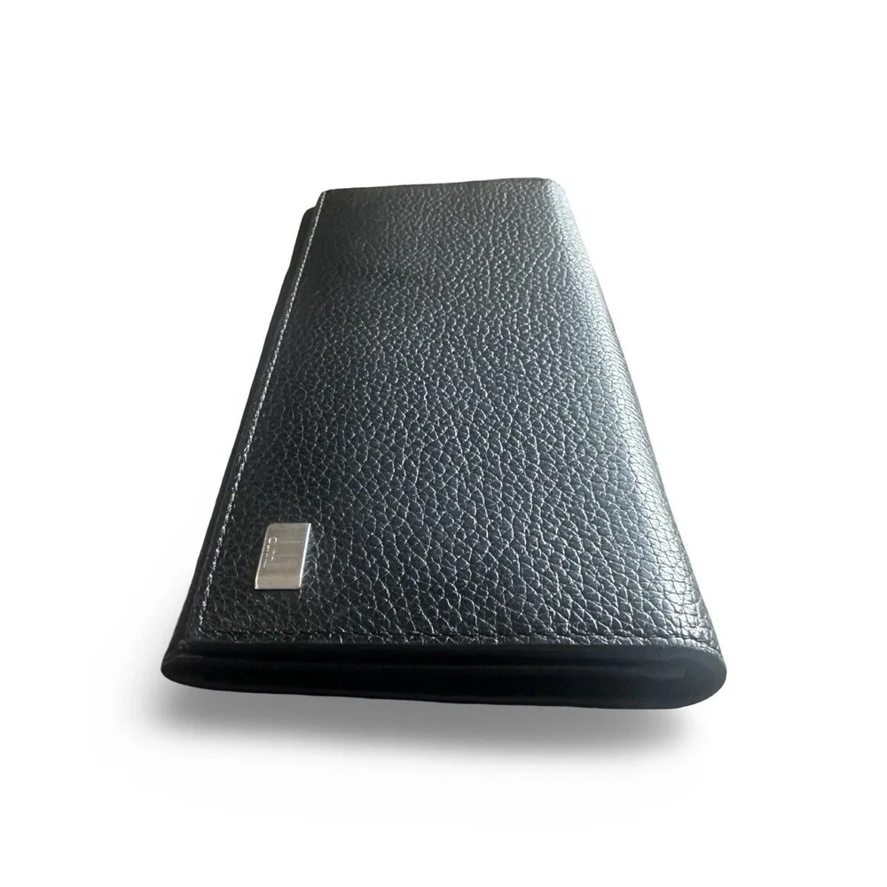 Dunhill Avorities LIKE NEW Authentic Black pebbled Wallet Silver Hardware